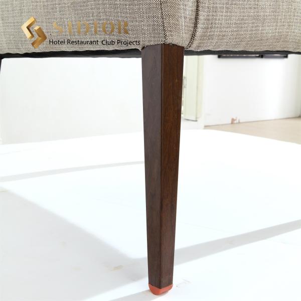 Dried Solid Wood Fabric Gray Upholstered Dining Chairs H860mm For Hotel