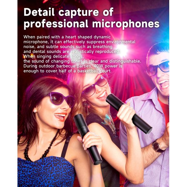 Ozzie Bluetooth Speaker with Woofer Bass Karaoke Microphone Portable Party Speaker