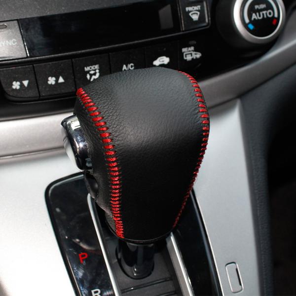 Black Leather Gear Shift Knob Cover for Honda CRV CR-V 2012 2013 2014 Automatic