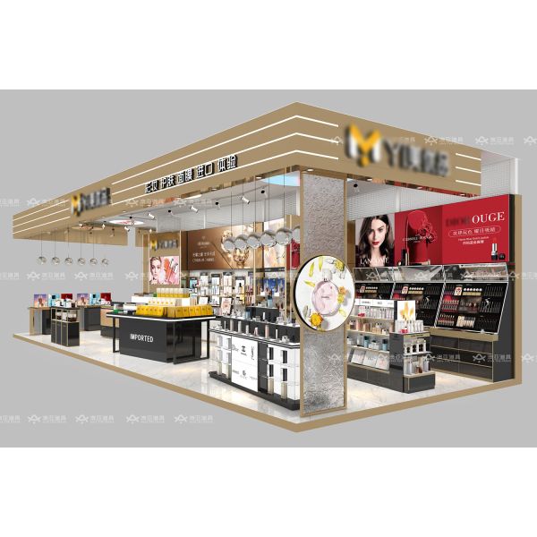 BKC011 Beauty Display Rack Skincare Kiosk Beauty Exhibition Booth for Retail Store Decoration