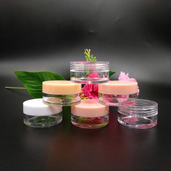 Frasco de plástico de cosmética cristalina com junta