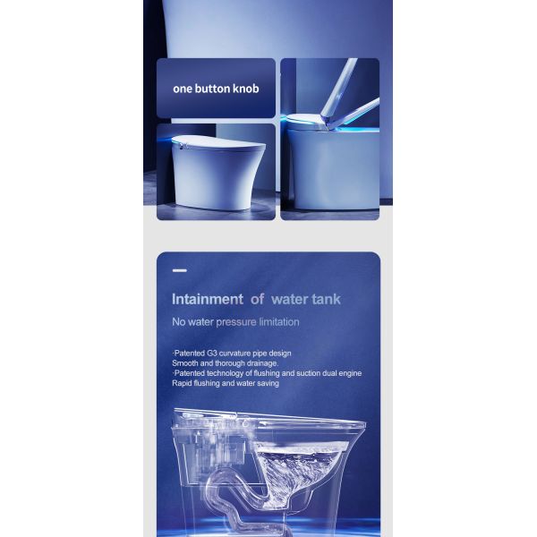 ARROW Modern Smart Toilet with Siphon Flushing Heated Seat and Nozzle Self-cleaning Intelligent Bidet Toilet