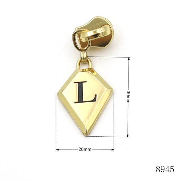 Diamond Shape Metal Zipper Puller Enamel Gold Zipper Pull For Luxury Bags And Accessories