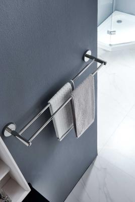 650mm Double Bathroom Towel Bars Rack SUS304 Wall Mount Polished Finish