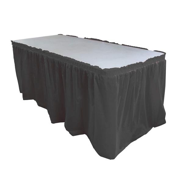 Odorless Disposable Plastic Table Skirts For Birthday Party / Business Convention