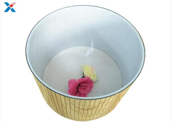 Rose Packaging Acrylic Flower Box Mirror Storage Round Luxury Gift ROHS Certificated