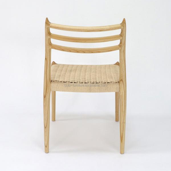Hand-woven Cord Dining Chair for Restaurant Solid Wood and Ash/Rubber Wood Construction