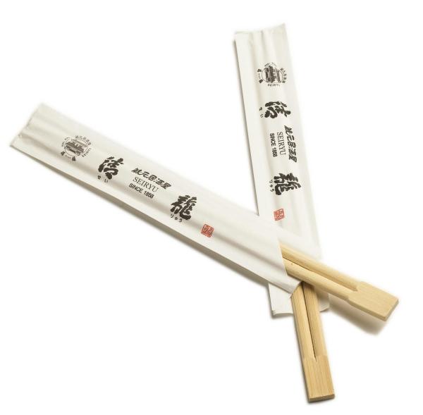 Hashis de bambu descartáveis amigáveis de Eco na metade ou no papel completo Warpper