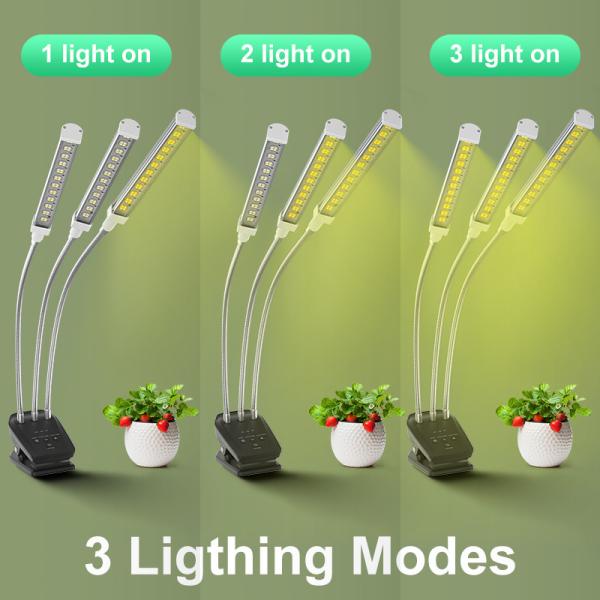 3 Head Adjustable Gooseneck Full Spectrum For Indoor Cultivation Plant Flowering Timing Dimmable