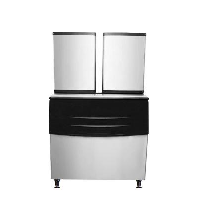 Commercial Single-Temperature Ice Machine 220V Refrigerator LED Light Fan Cooling Bar Drink Single-Type Ice Cube Make