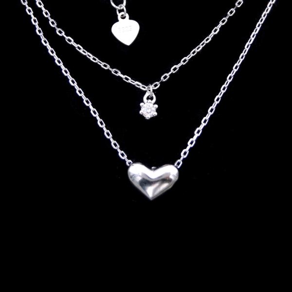 Сердце минималистичного стиля сформировало серебряное ожерелье ожерелье/925 цепи жемчуга украшений