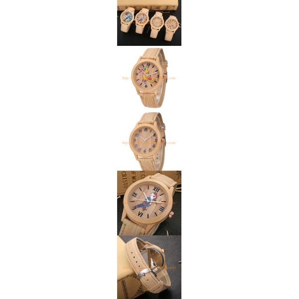 GV14 4 Colors Wooden Color Watches Unisex Watch PU Leather Watch Geneva Gift Wristwatches