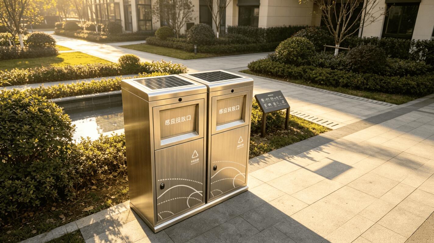 Smoke Alarm Solar Powered Trash Can Data Analysis Solar Powered Bins Intelligent Sorting