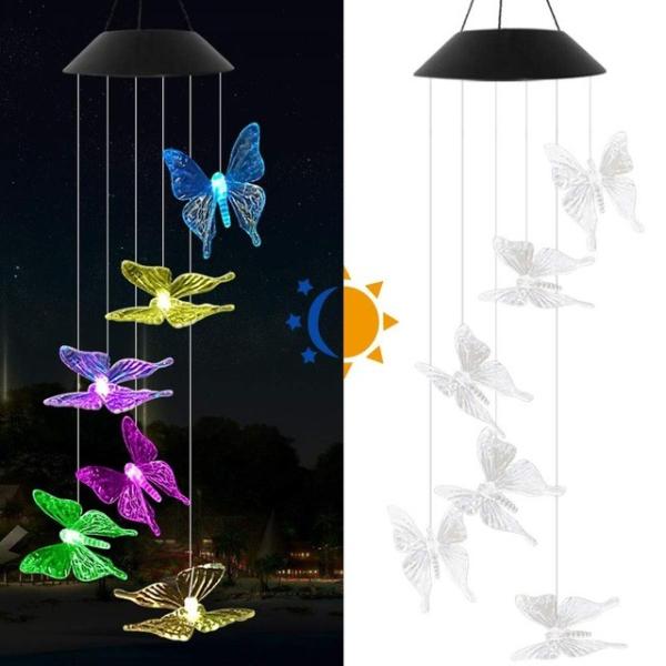 DC6V Solar LED Garden Lights 80lm Hummingbird Wind Chime