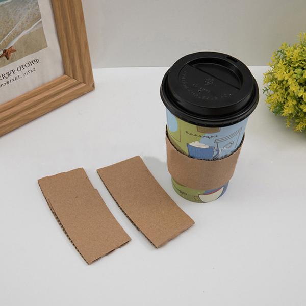Customized Logo Disposable Double Corrugated Paper Cup Sleeve for Hot and Cold Drinks