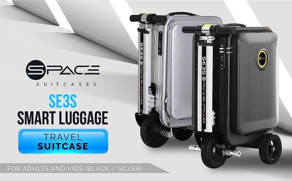 Smart Rideable Suitcase 26L, Lightweight Electric Luggage Scooter para viagens com fechadura digital, impermeável e lightwei