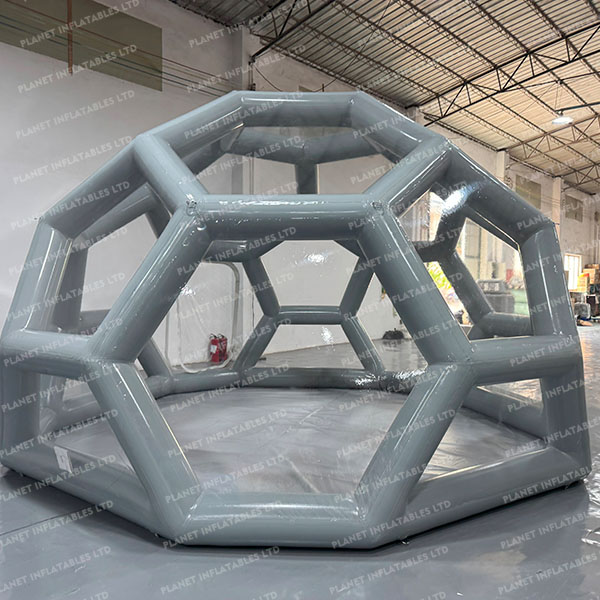 Tente à coupole gonflable transparente de haute qualité scellée à l'air Tente de forme de football Tente de camping en plein air Tente à coupole gonflable