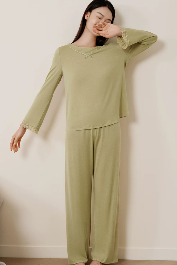 Mulberry Silk Pajama Set for Women – Warm Relaxed-Fit Loungewear