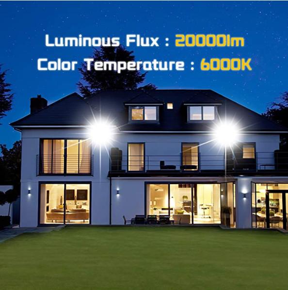 200W LED Flood Lights Outdoor 22000lm Super Bright IP66 Waterproof For Yard Garden