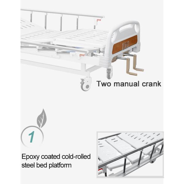 Mobile Manual Hospital Bed For General Ward , Aluminum Alloy Side Rails