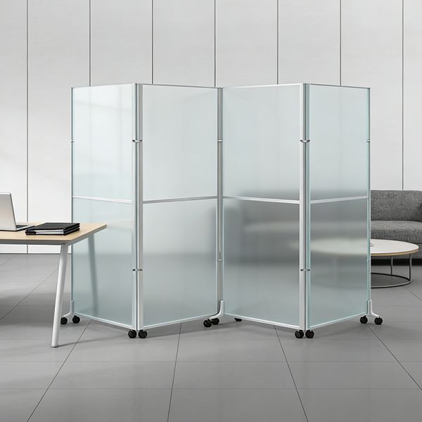 Modern Foldable Room Dividers Acrylic Office Table Partition Wall With Wheel