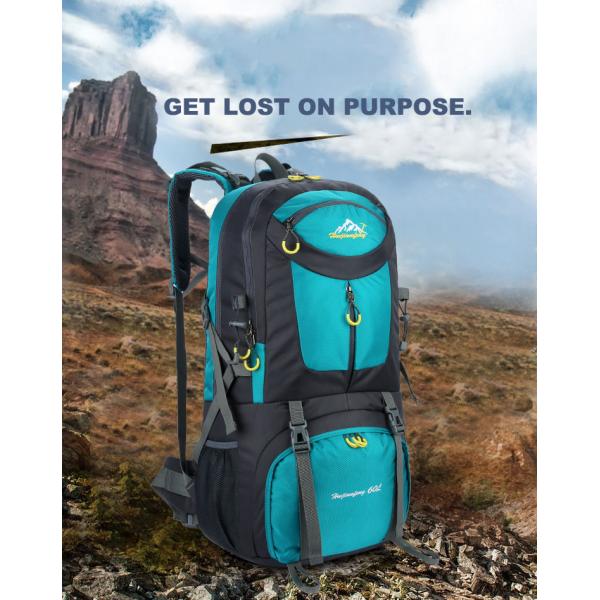 BSCI Water Resistant Hiking Backpack 60L Hiking Mountaineering Backpack