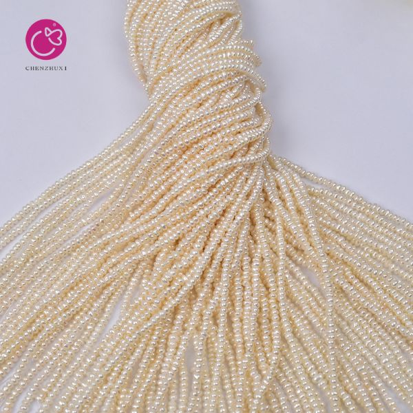 2mm 3mm Natural Cream Freshwater Pearl Stone Rice Beads Strand Wholesale Stone Pearls Factory Jewelry Making Loose Jewelry