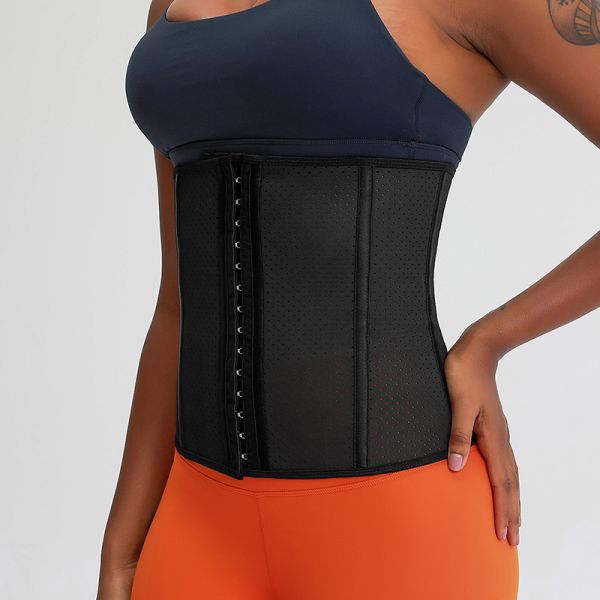 Perforated Latex Waist Trainer with Double Steel Bones / Hook / Eye Closure