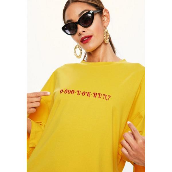 Yellow Oversized T Shirt Dress For Women