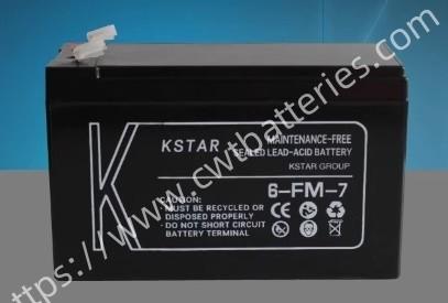 KSTAR 6-FM-7 VRLA Battery 12V 7Ah Sealed Lead-Acid Batteries Maintenance-free for Power Storage