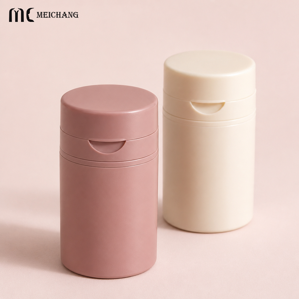 30ml 50ml 100ml 120ml 150m 200ml Multi-Size PP Powder Dispenser Airless Bottle with Piston & Flip-Top Cap(MC-298)