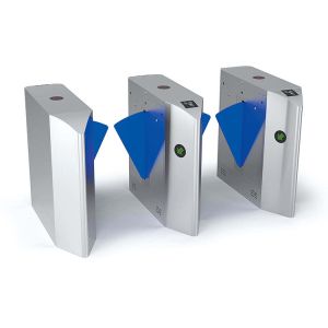 Subway Entry and Exit Safety Pedestrian Turnstile with Facial Scanner 304 Stainless Steel Flap Barrier Gate 600mm Passage Width