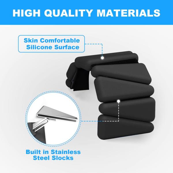 2Lbs Silicone Adjustable Ankle Wrist Weights For Home Gym Use Yoga Dance Pilates