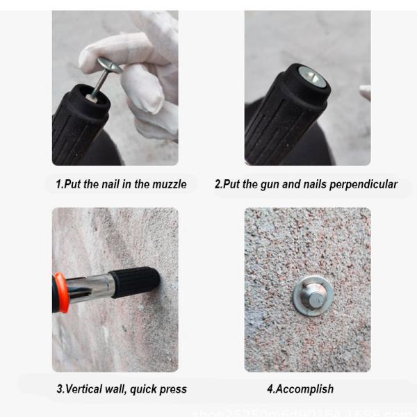 Manual Power Source Mini Ceiling Nail Gun Fastening Tool for Concrete Construction