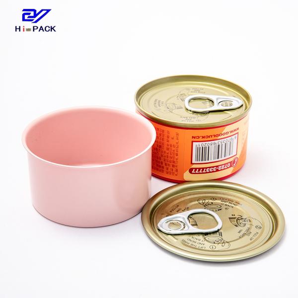 70g / 80g / 90g Flavoured Tuna Tins Pink Round Tin Packaging