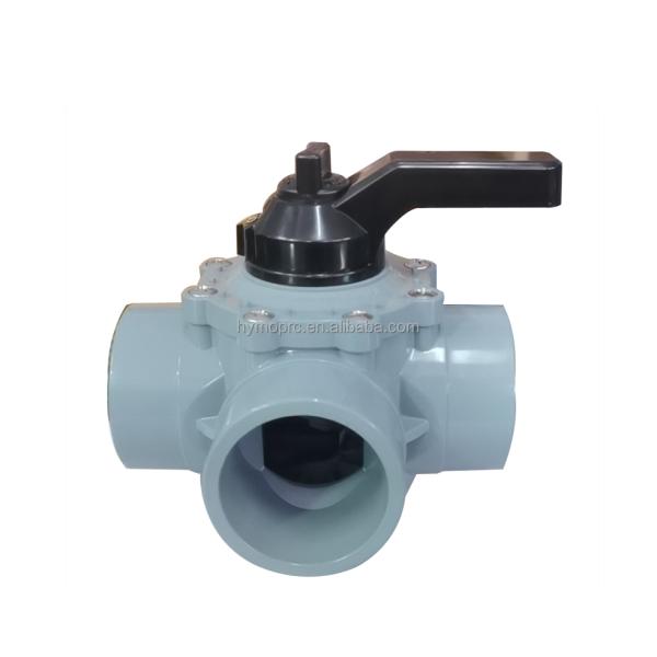 OEM Plastic Three Way Valve for Swimming Pool 11/2 PVC White Grey Color