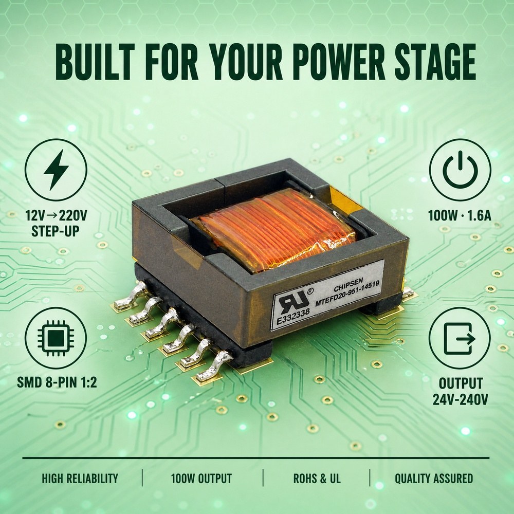 Low Profile High Frequency EFD20 SMD Transformer for Compact Power Supply Unit