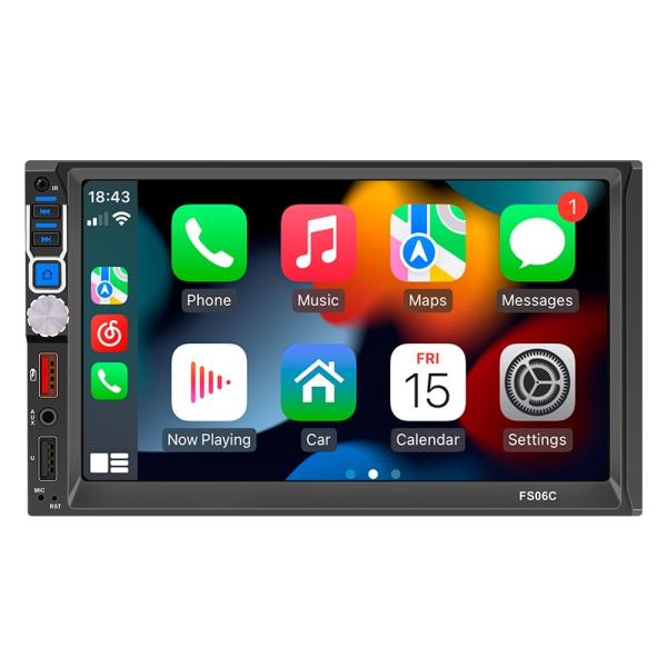 Creatall 7-Inch Dual Reel Reverse Camera MP5 Player for Bluetooth Central Control Screen CarPlay Navigation Android Auto Mirror
