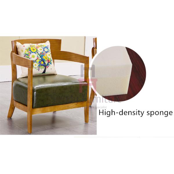 Кресло кожи Брауна черноты твердой древесины, одиночная деревянная софа рамки с огромной рукой