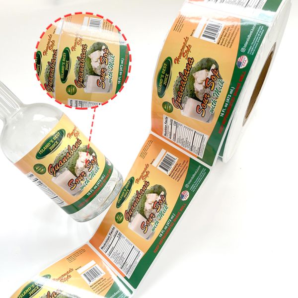 Chinese Factory Custom Vinyl Printed Waterproof Logo Stickers Custom Label Juice Water Bottle Label