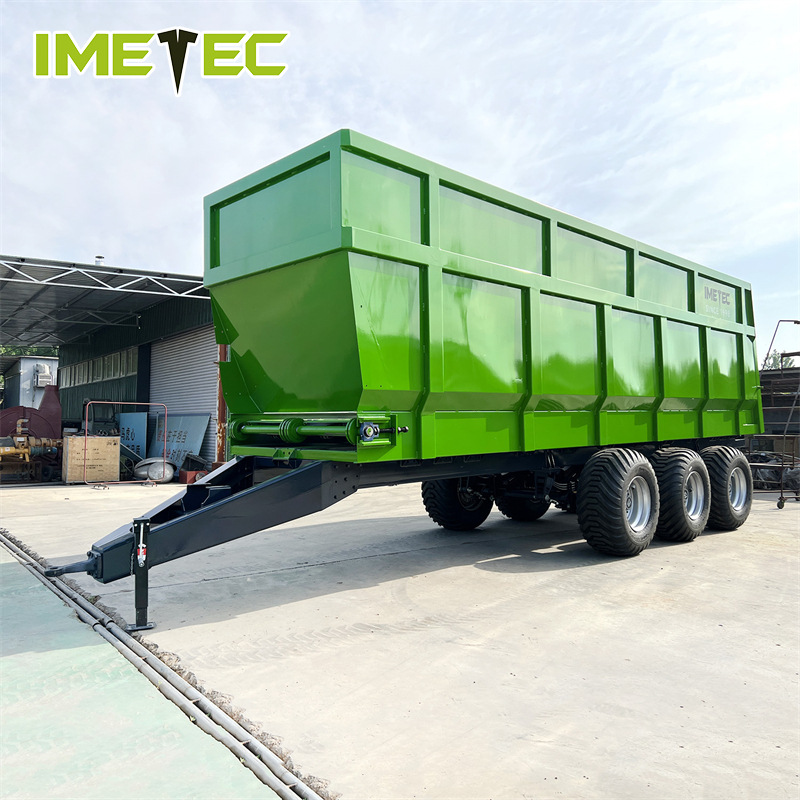 Agricultural Solid Manure Spreader Trailer Ground Driven For Handling And Distribution