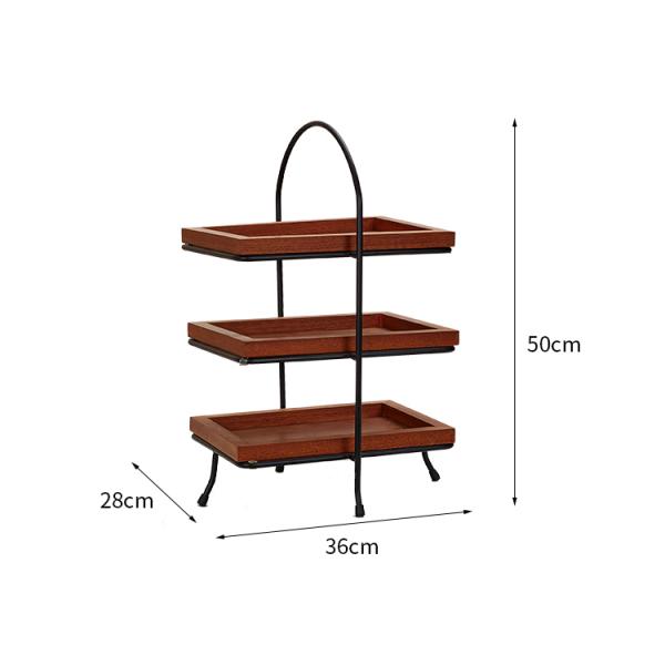 Wooden 2 3 Tier Snack Fruit Platter Candy Tray Dessert Display Shelf Decoration Wedding Cake Stand