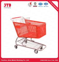 chariot en plastique d'épicerie du panier ISO9001 du chariot 180L avec des roues