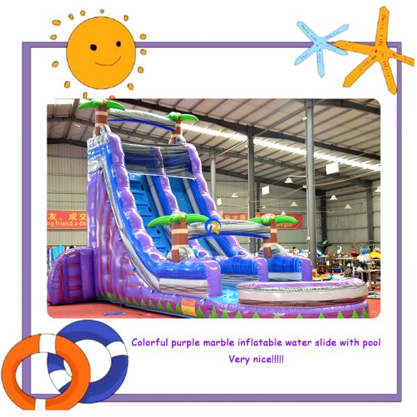 Commercial Customized Color Inflatable Pool Slide with Water Park Design