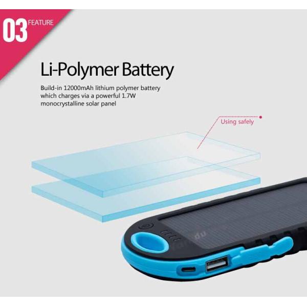 5000mAh Solar Charger Power Bank for Mobile Phone OEM/Private Label