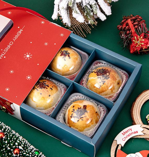 Kraft Paper Food Gift Paper Box , Christmas Decorative Gift Boxes With Window