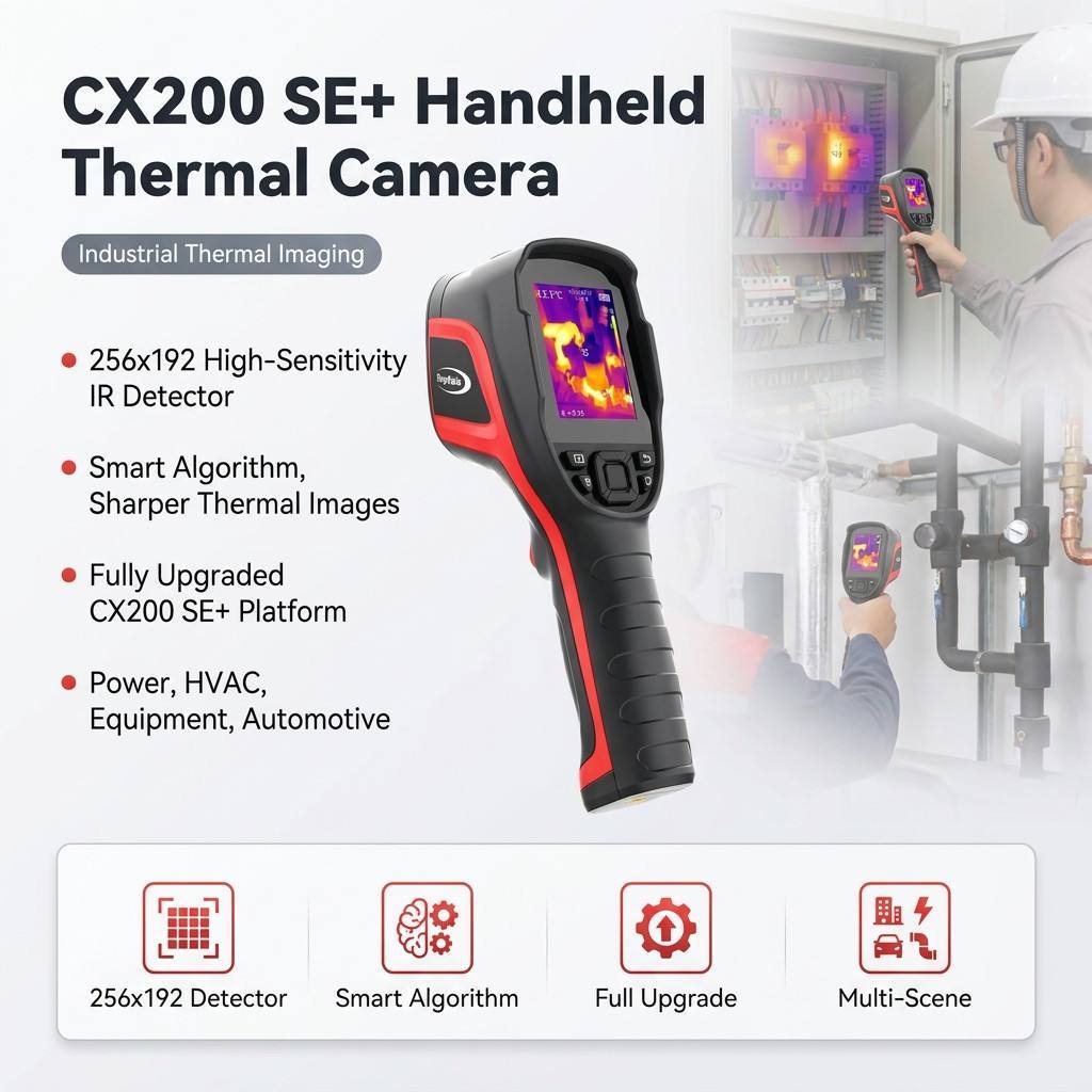 Supplier 256x192 Handheld Thermal Camera for Electrical HVAC Inspection High Sensitivity Clear Image CE FCC MSS-R-CX200SE+