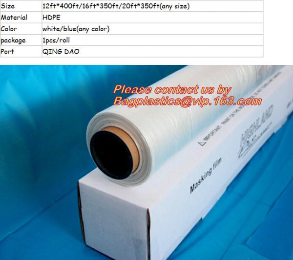 4m*150mHDPE auto paint masking sheets,Car protective film (auto paint masking film),Pre-taped masking film(pretaped plas