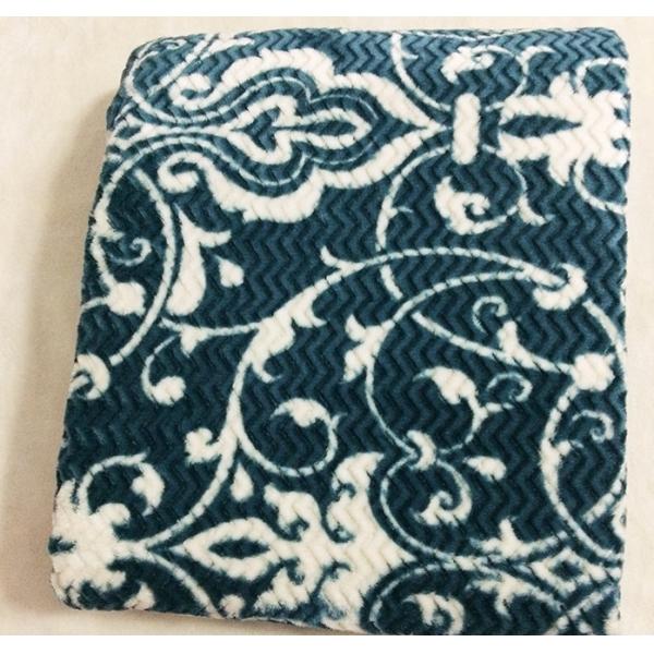 Floral Printed Flannel Bed Blanket , Dyed Flannel Fleece Blanket OEM / ODM Service