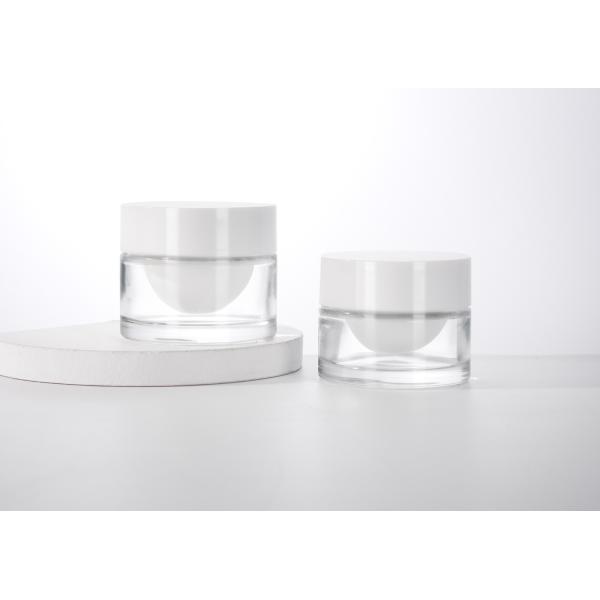 30ML 50ML Refillable Double Wall Glass Cosmetic Jar with Customizable PP Inner Jar and Cap For Skincare Cream,Mask